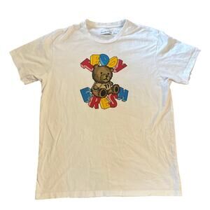 Men Unisex XL Teddy Fresh Blocks White Short Slv Tee T-Shirt Top Crewneck